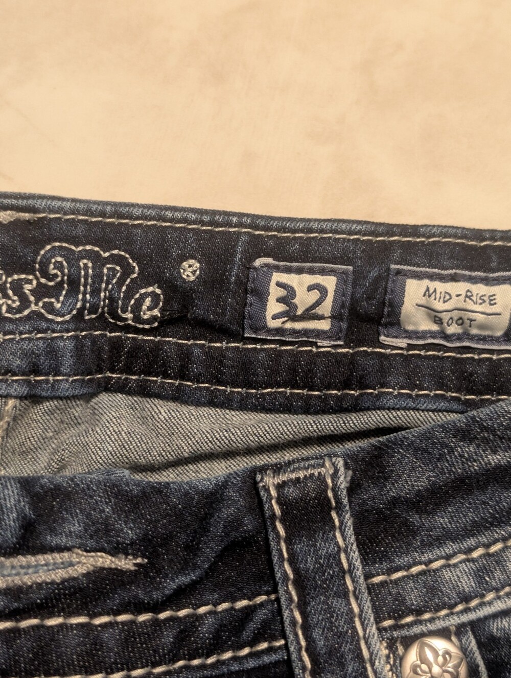 Vintage Miss Me Bootcut Mid Rise Stretch Jeans 32 - Picture 3 of 5